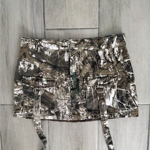 Camouflage Mini Skirt Low-Rise